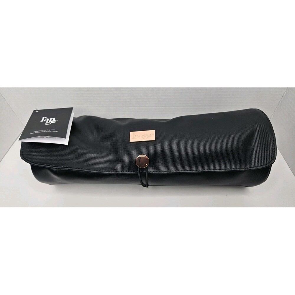 L'Ange Travel Roll-Up Hot Tool Bag Heat-Resistant Compartment Black Travel New